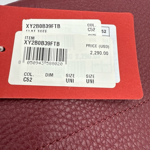 NWT VALENTINO  Burgundy Grained-Leather Tote Bag/ Crossbody - Picture 15 of 16